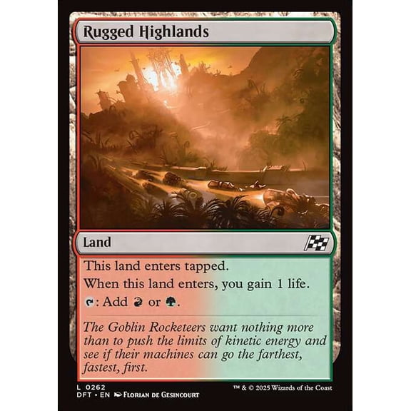 MtG Aetherdrift Common Rugged Highlands (FOIL) #262