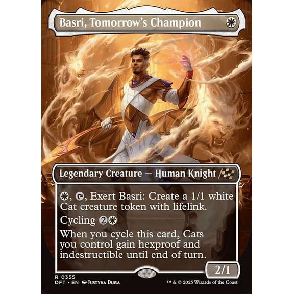 MtG Aetherdrift Rare Basri, Tomorrow's Champion (Borderless FOIL) #355
