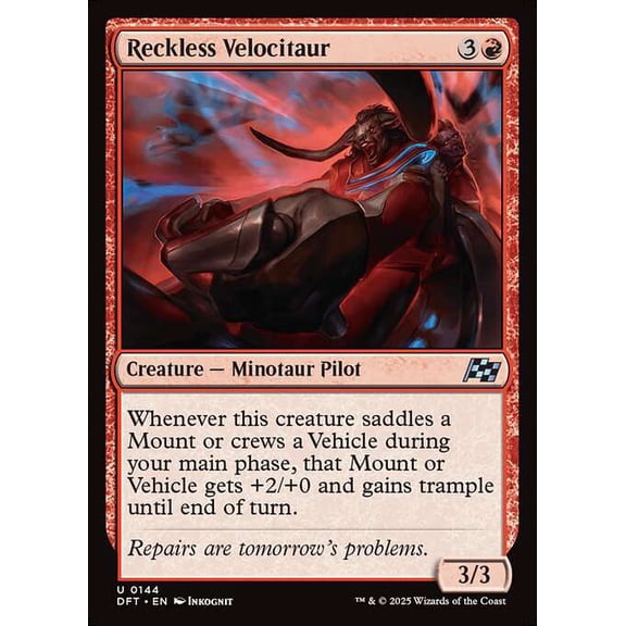 MtG Aetherdrift Uncommon Reckless Velocitaur #144