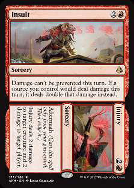 Insult // Injury 1x FOIL AKH MTG Amonkhet Rare MINT red Insult // Injury 1x FOIL AKH MTG Amonkhet Rare MINT red