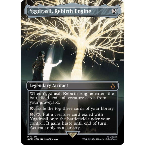 MtG Assassin's Creed Mythic Rare Yggdrasil, Rebirth Engine [Borderless Foil] #126