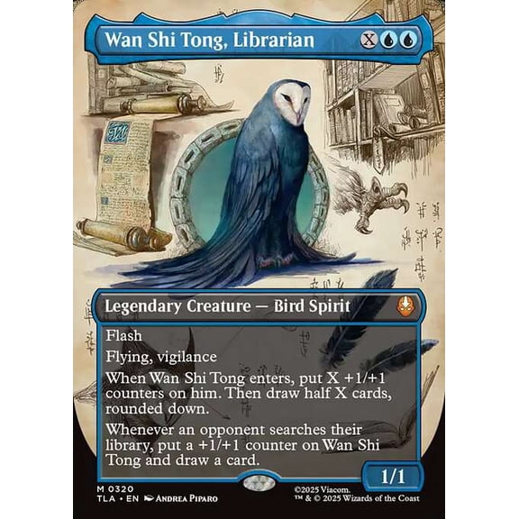 MtG Avatar the Last Airbender Mythic Rare Wan Shi Tong, Librarian [Borderless Field Note] #320