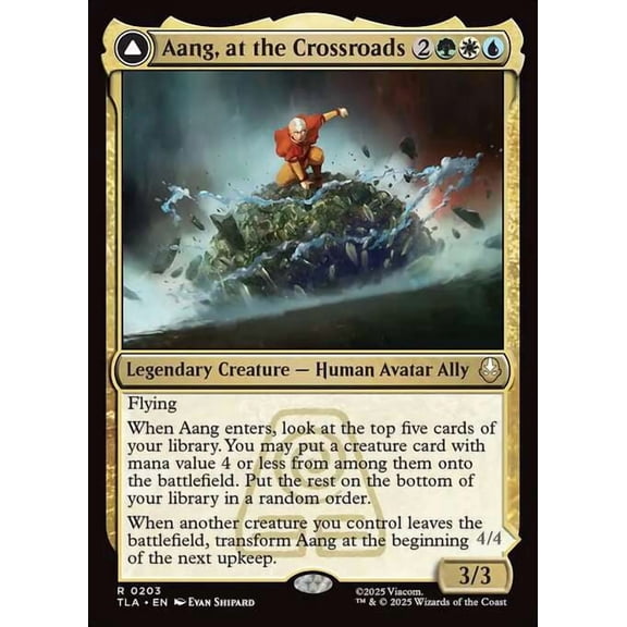 MtG Avatar the Last Airbender Rare Aang, at the Crossroads // Aang, Destined Savior #203