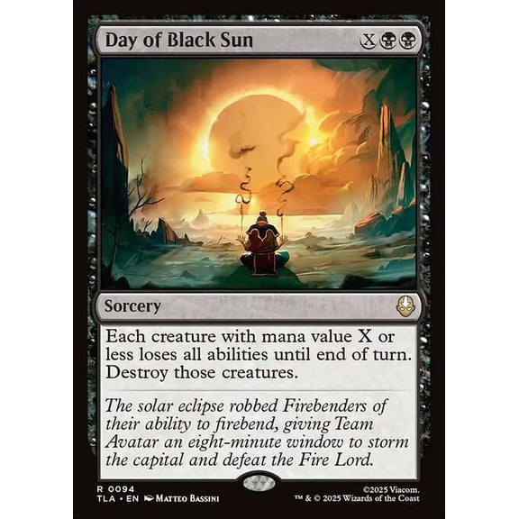 MtG Avatar the Last Airbender Rare Day of Black Sun #94