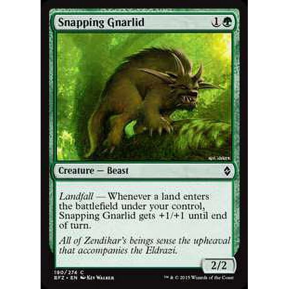 MtG Battle for Zendikar Common Snapping Gnarlid (Foil) #190