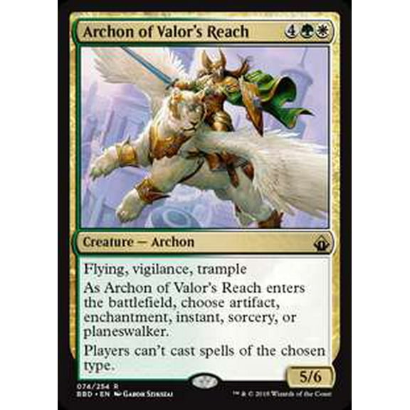 MtG Battlebond Rare Archon of Valor's Reach #74