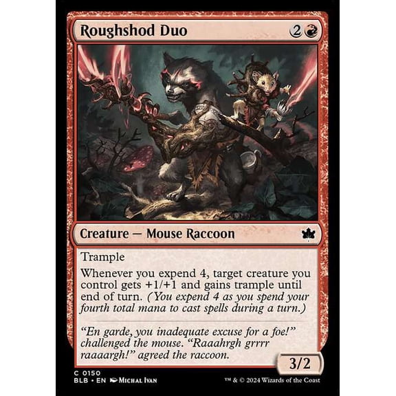 MtG Bloomburrow Common Roughshod Duo #150