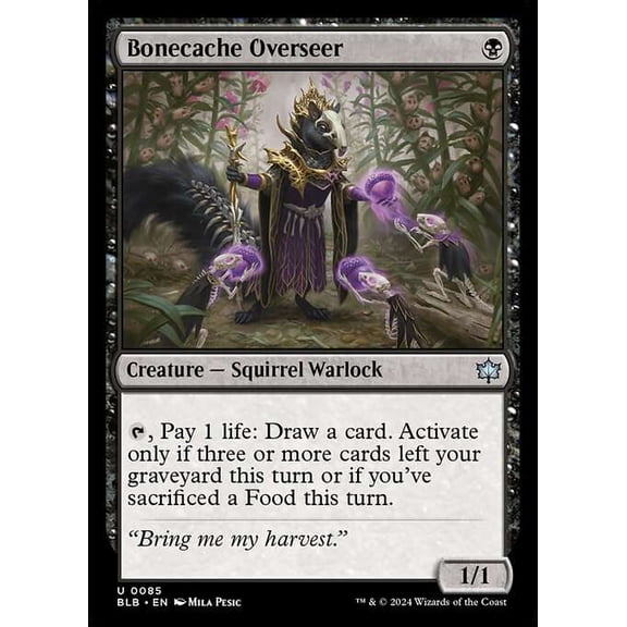 MtG Bloomburrow Uncommon Bonecache Overseer #85