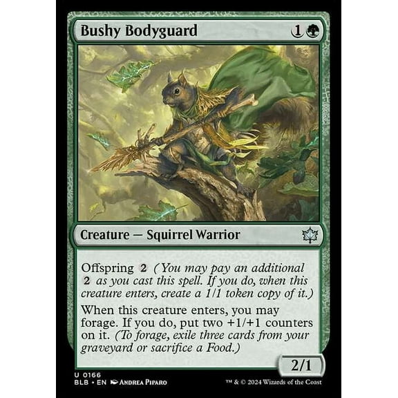 MtG Bloomburrow Uncommon Bushy Bodyguard #166