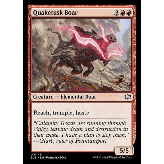 MtG Bloomburrow Uncommon Quaketusk Boar #146