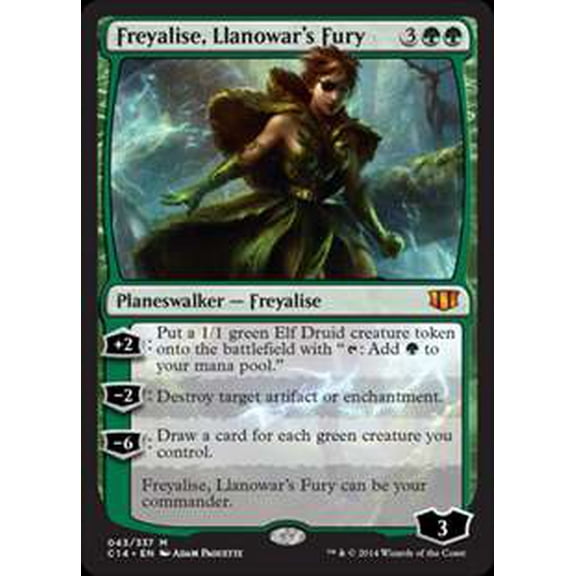 MtG Commander 2014 Mythic Rare Freyalise, Llanowar's Fury #43