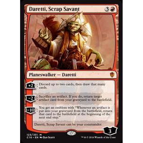 MtG Commander 2016 Mythic Rare Daretti, Scrap Savant #123