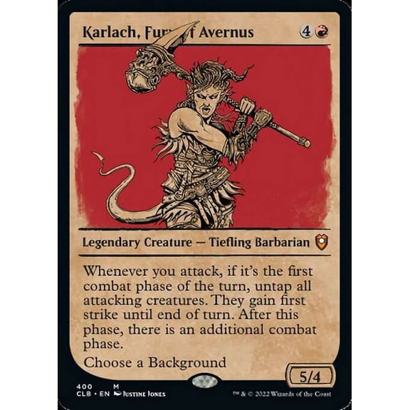 MtG Commander Legends: Dungeons & Dragons Battle For Baldur's Gate Mythic Rare Karlach, Fury of Avernus [Showcase FOIL] #400