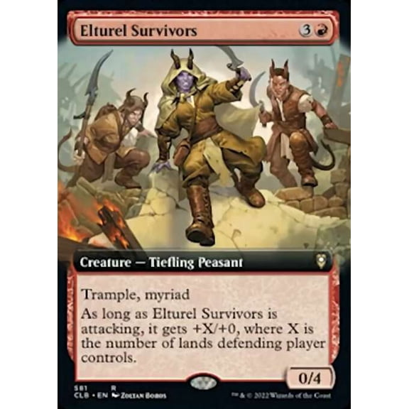 MtG Commander Legends: Dungeons & Dragons Battle For Baldur's Gate Rare Elturel Survivors [Extended Art FOIL] #581