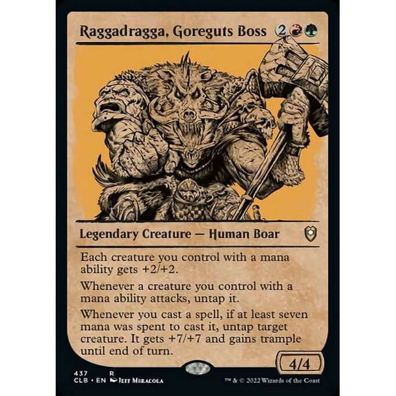 MtG Commander Legends: Dungeons & Dragons Battle For Baldur's Gate Rare Raggadragga, Goreguts Boss [Showcase FOIL] #437