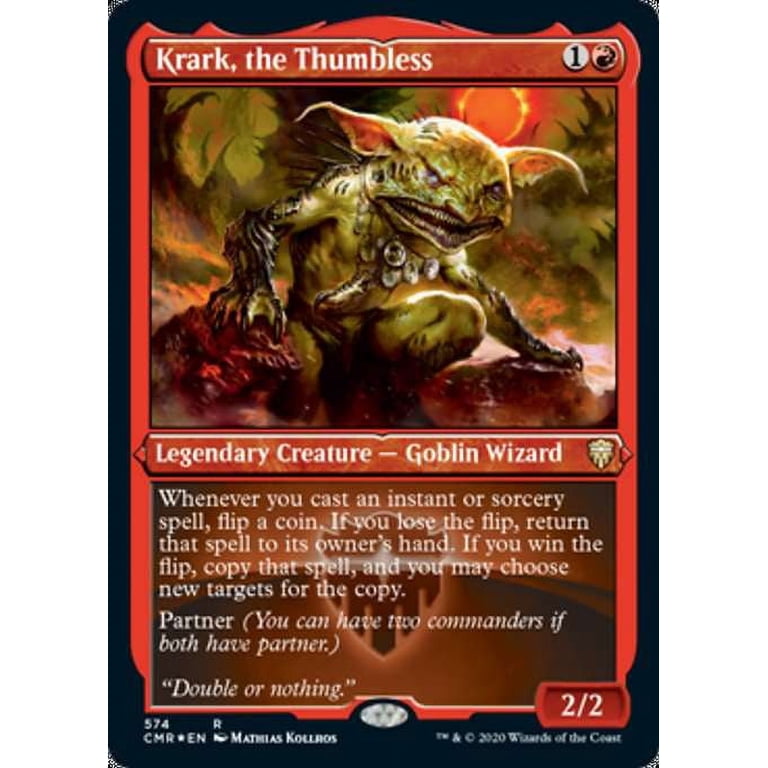 MtG Commander Legends Rare Krark, the Thumbless (Etched Foil