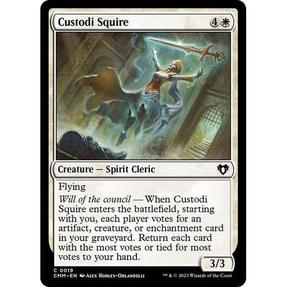 MtG Commander Masters Common Custodi Squire #19