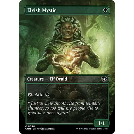 MtG Commander Masters Common Elvish Mystic [Borderless] #648
