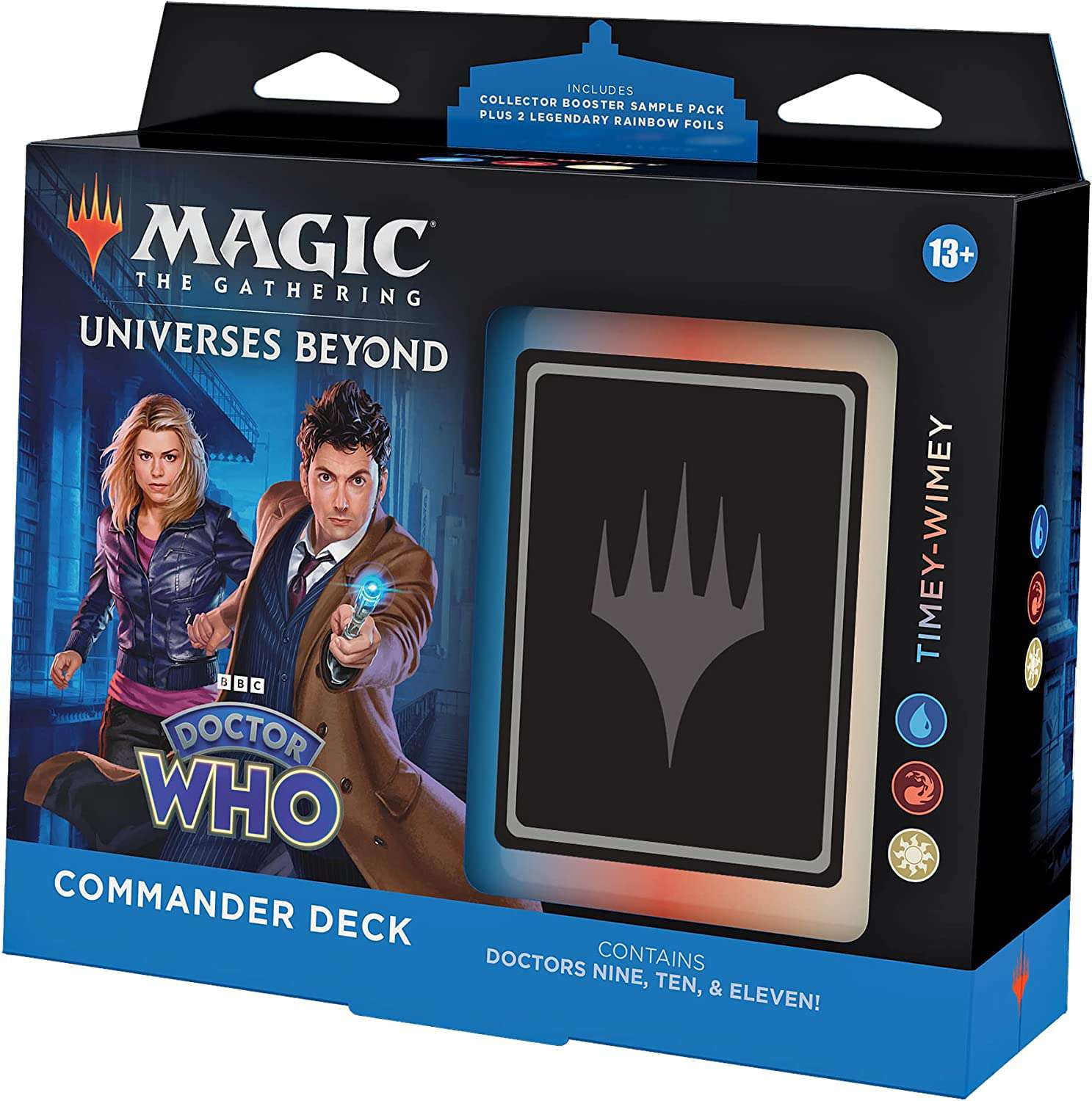 MtG Doctor Who Timey-Wimey Commander Deck (100-Card Deck, 2-Card Collector  Booster Sample Pack + Accessories)