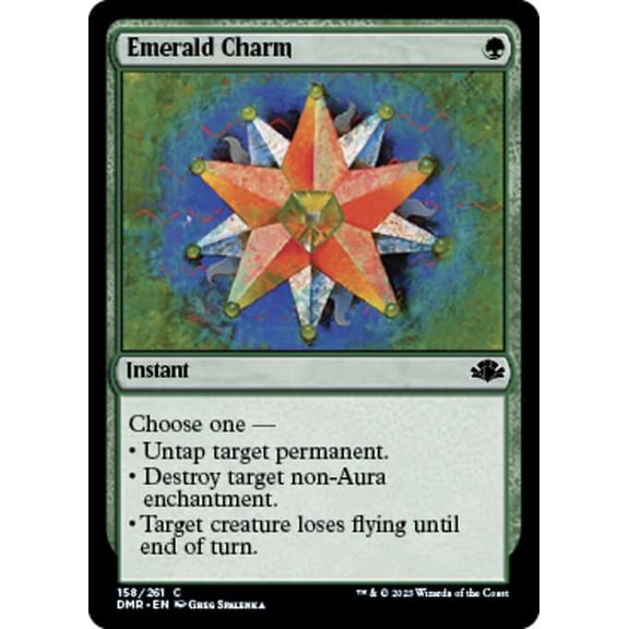 MtG Dominaria Remastered Common Emerald Charm [FOIL] #158