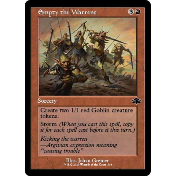 MtG Dominaria Remastered Common Empty the Warrens [Old-Frame] #318