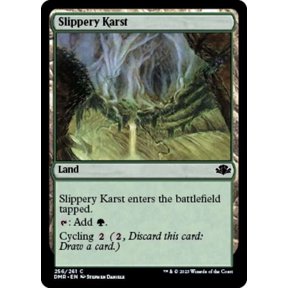 MtG Dominaria Remastered Common Slippery Karst [FOIL] #256