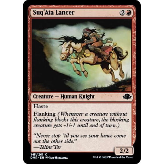 MtG Dominaria Remastered Common Suq'Ata Lancer [FOIL] #145