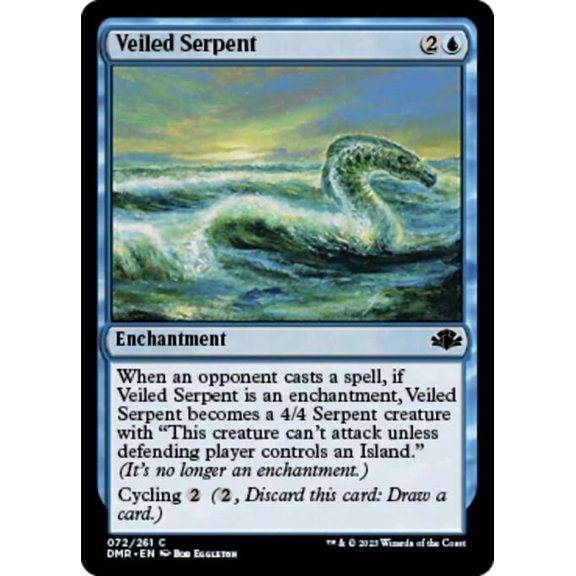 MtG Dominaria Remastered Common Veiled Serpent #72