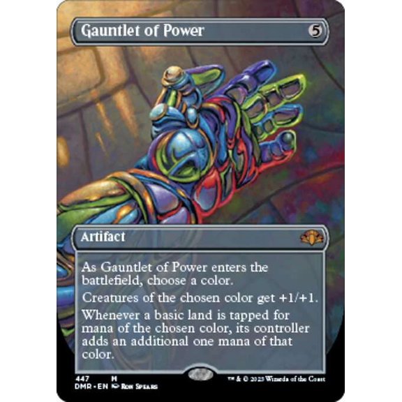 MtG Dominaria Remastered Mythic Rare Gauntlet of Power (Alternate Art Borderless) #447