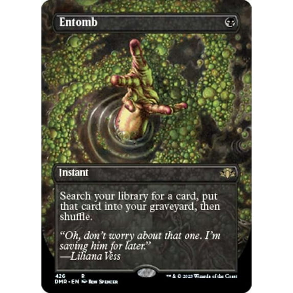 MtG Dominaria Remastered Rare Entomb (Alternate Art Borderless FOIL) #426