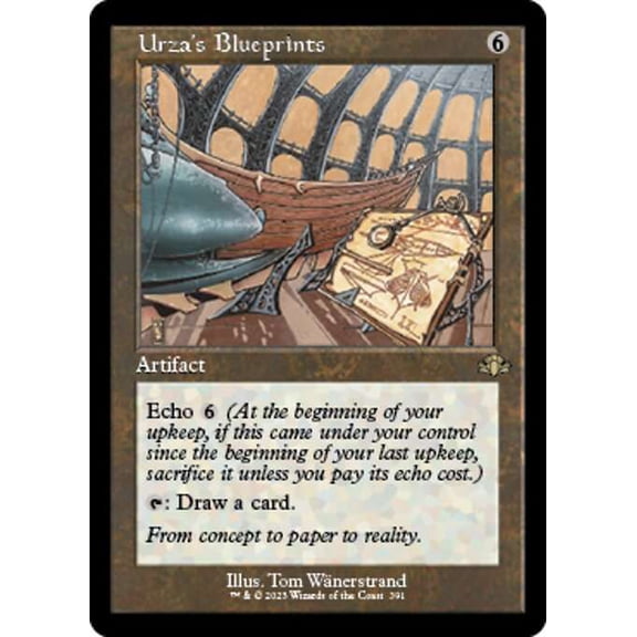 MtG Dominaria Remastered Rare Urza's Blueprints [Old-Frame] #391