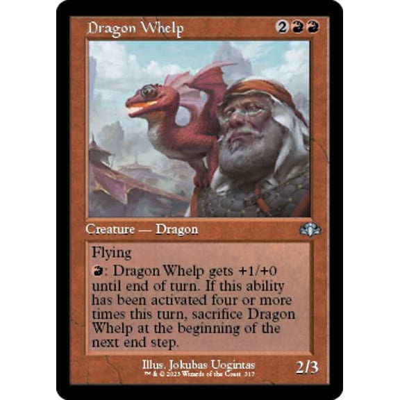MtG Dominaria Remastered Uncommon Dragon Whelp [Old-Frame FOIL] #317