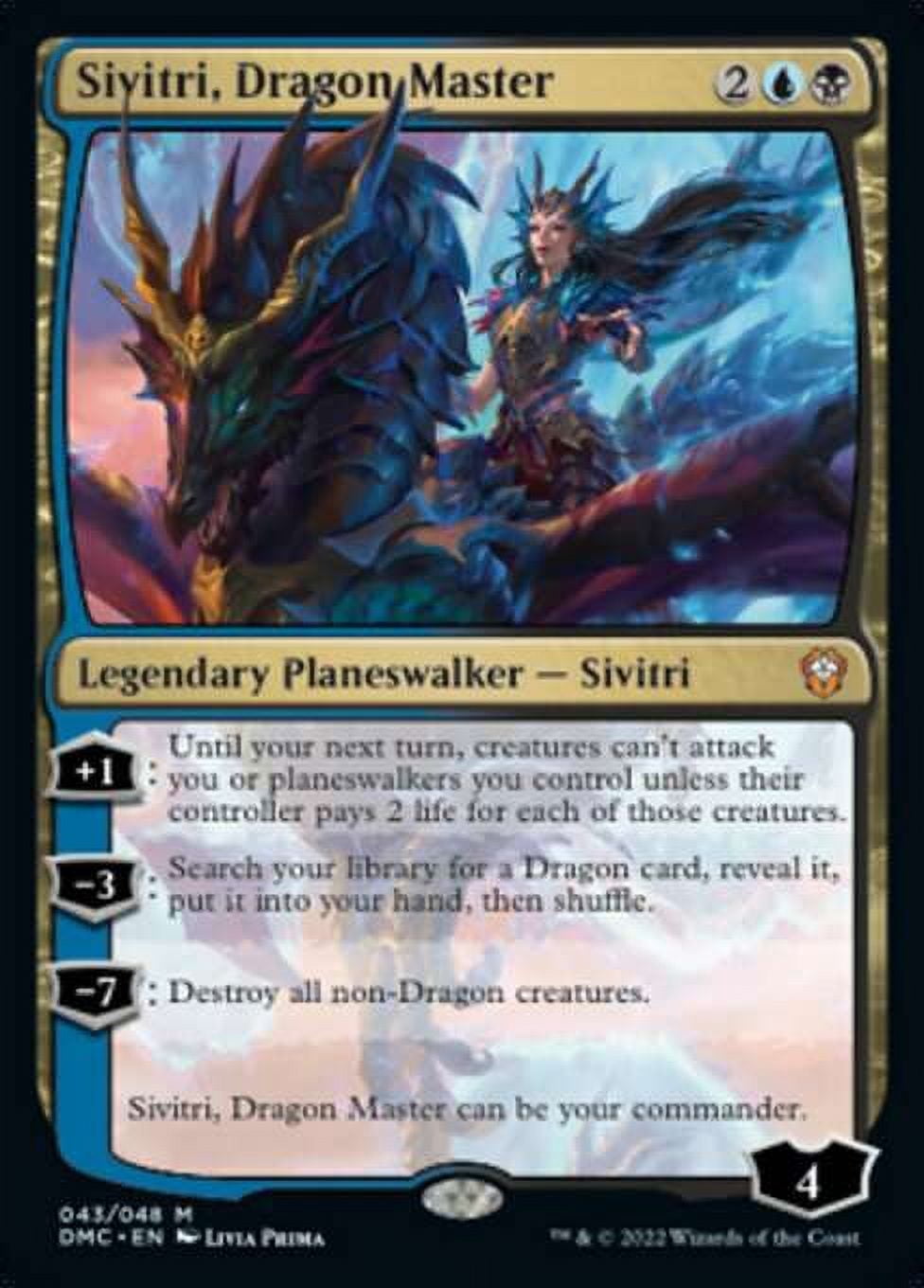 mtg dominaria united legends cards Commander Mythic Rare Sivitri, Dragon Master (Legends Retold FOIL) #43 1 deck box (can hold 100 sleeved cards) MTG Relic of Legends Dominaria