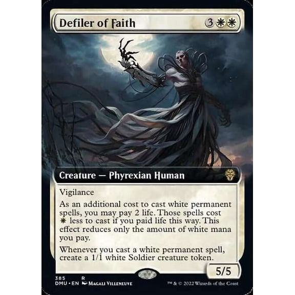 MtG Dominaria United Rare Defiler of Faith (Extended Art FOIL) #385