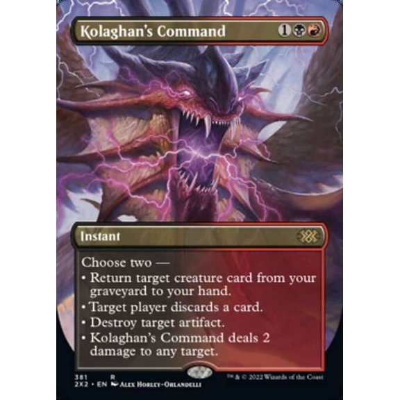MtG Double Masters 2022 Rare Kolaghan's Command (Alternate Art Borderless) #381