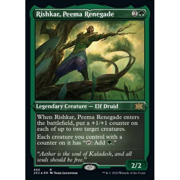 MtG Double Masters 2022 Rare Rishkar, Peema Renegade (Etched Foil-Only Cards) #465