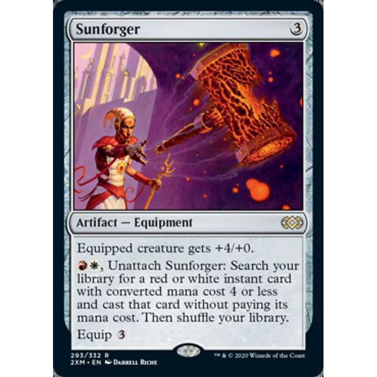 mtg double masters card prices Rare Sunforger #293 Double Masters VIP Edition contains a combination of 4 rare or mythic rare foils (see below for contents) 2 featuring beautiful borderless art Phyrexian Metamorph — Double Masters