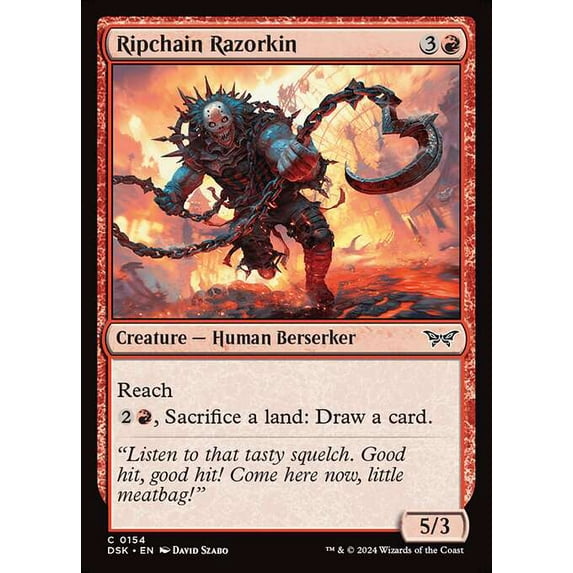 MtG Duskmourn: House of Horror Common Ripchain Razorkin #154
