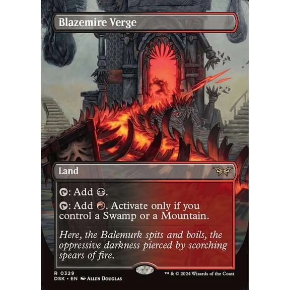 MtG Duskmourn: House of Horror Rare Blazemire Verge [Borderless] #329