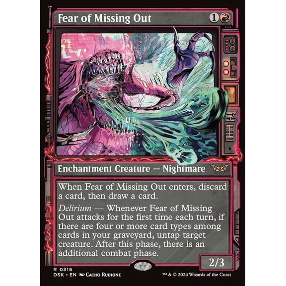 MtG Duskmourn: House of Horror Rare Fear of Missing Out [Showcase FOIL] #316
