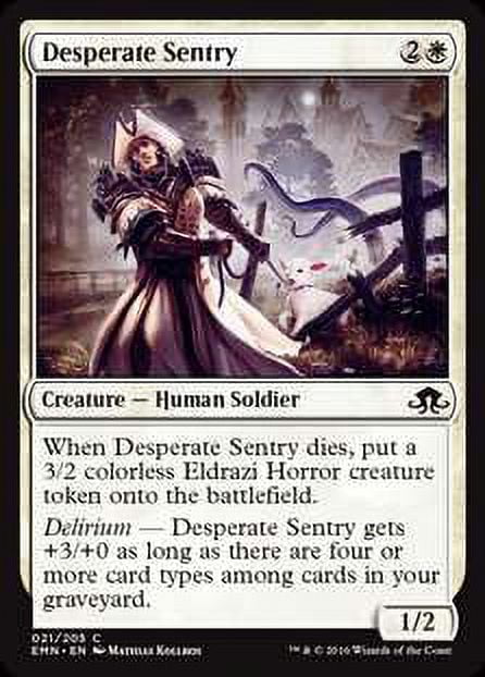 MtG Eldritch Moon Common Desperate Sentry (Foil) #21 - Walmart.com