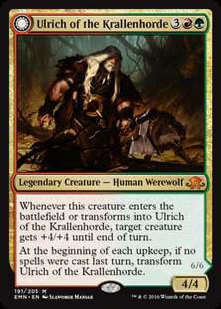 MtG Eldritch Moon Mythic Rare Ulrich of the Krallenhorde #191 - Walmart.com MtG Eldritch Moon Mythic Rare Ulrich of the Krallenhorde #191 - Walmart.com
