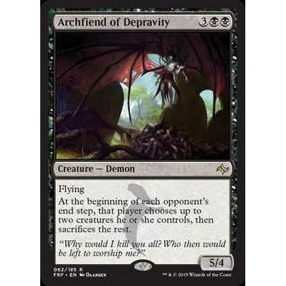 MtG Fate Reforged Rare Archfiend of Depravity #62