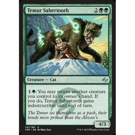 MtG Fate Reforged Uncommon Temur Sabertooth #141
