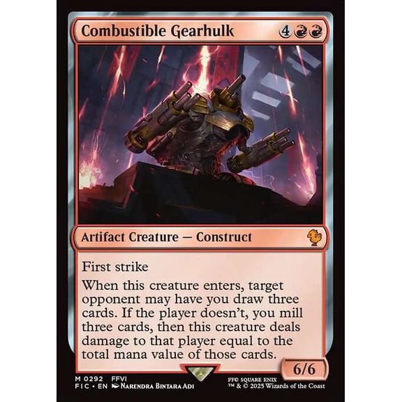 MtG Final Fantasy Commander Mythic Rare Combustible Gearhulk #292