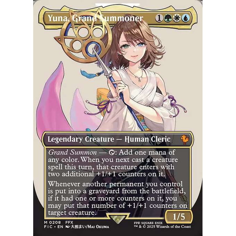 MtG Final Fantasy Commander Mythic Rare Yuna, Grand Summoner (Borderless FOIL) #208 - Walmart.com MtG Final Fantasy Commander Mythic Rare Yuna, Grand Summoner (Borderless FOIL) #208 - Walmart.com