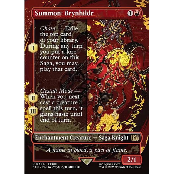 MtG Final Fantasy Rare Summon: Brynhildr [Borderless Alternate Art FOIL] #366
