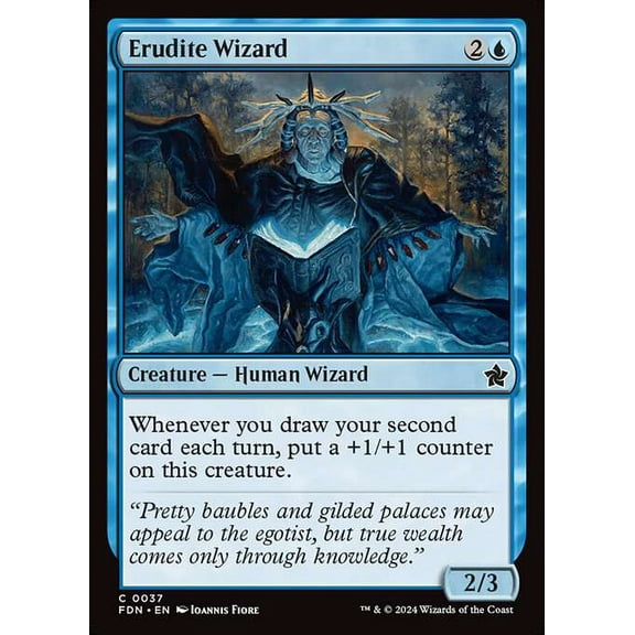 MtG Foundations Common Erudite Wizard #37