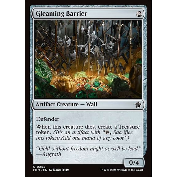 MtG Foundations Common Gleaming Barrier (FOIL) #252