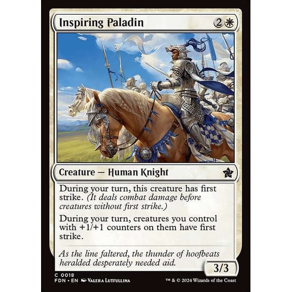 MtG Foundations Common Inspiring Paladin #18